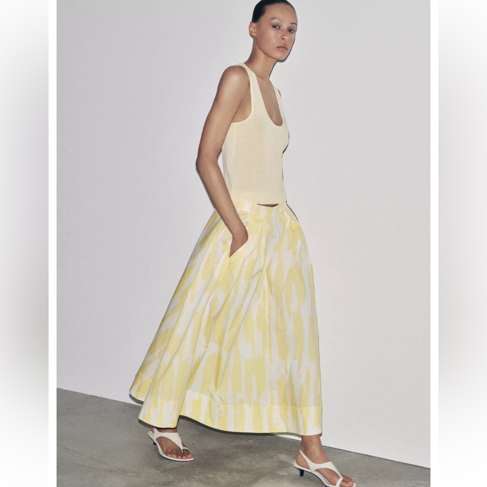 Yellow Patterned Women's Skirt